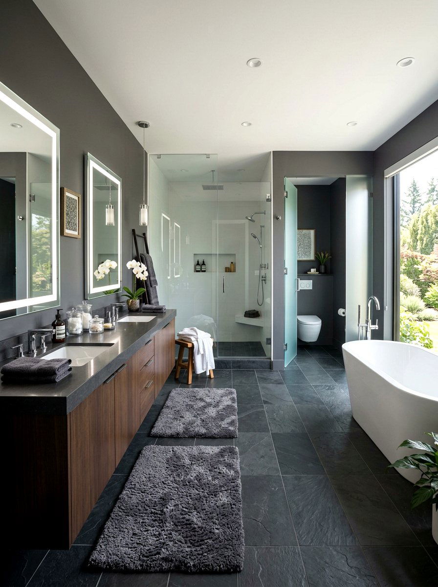 Charcoal master bathroom - 30 charcoal bathroom ideas