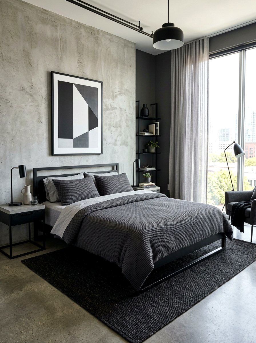 Charcoal waffle knit - 30 designer bedding bedroom ideas