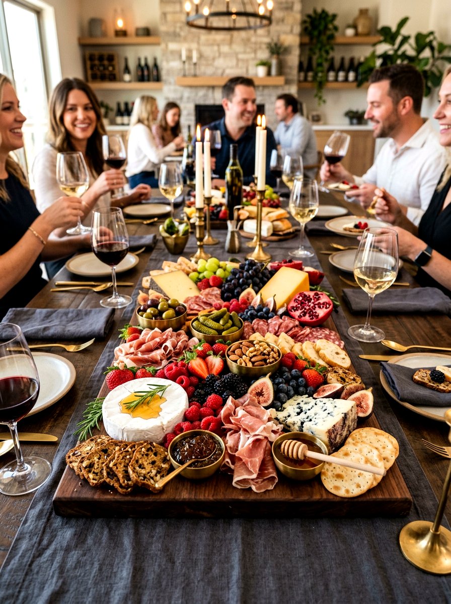 Charcuterie Board Berry Accents - 30 moody berry tablescape ideas