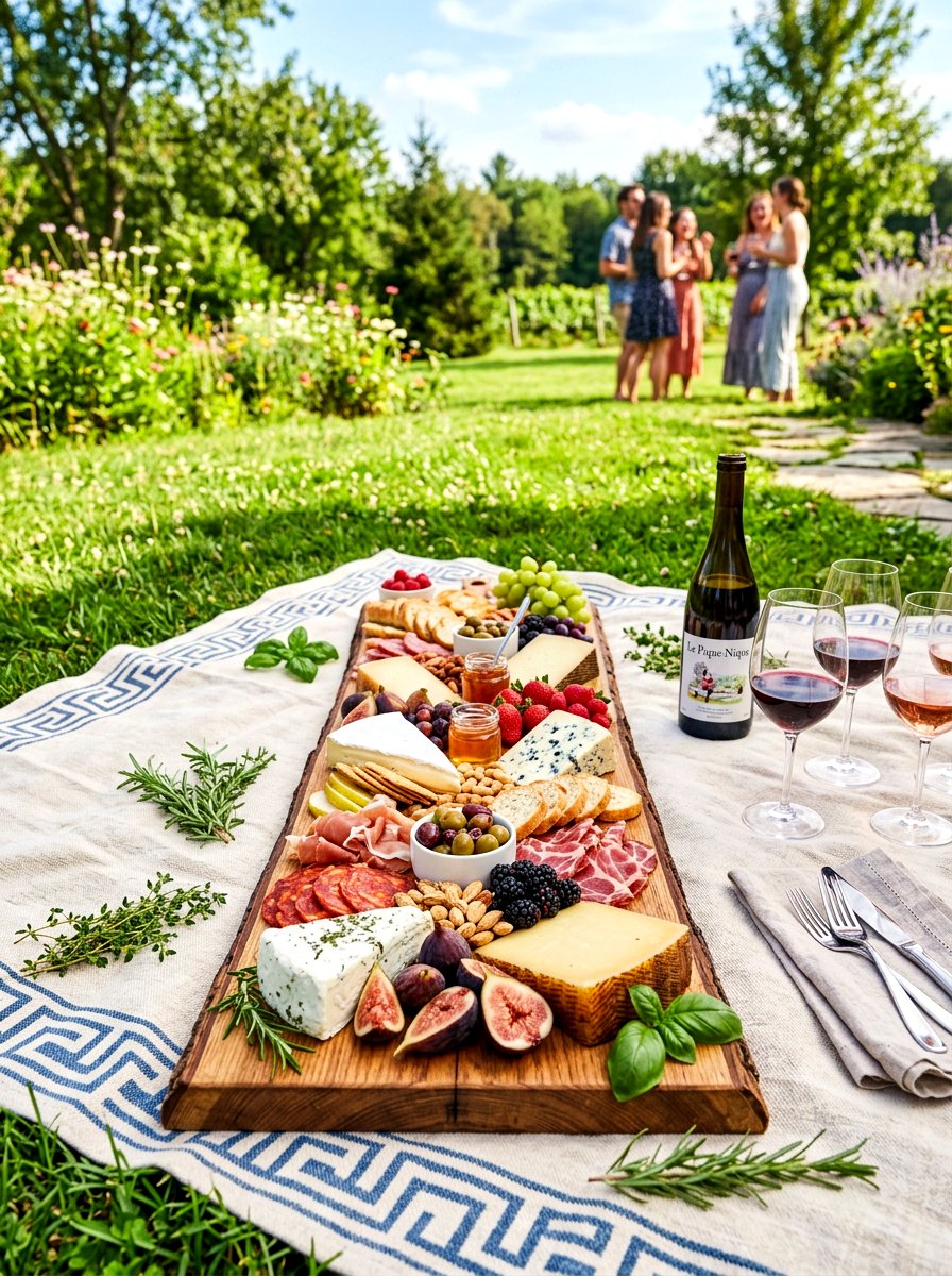 Charcuterie Table Display - 30 backyard picnic decor ideas