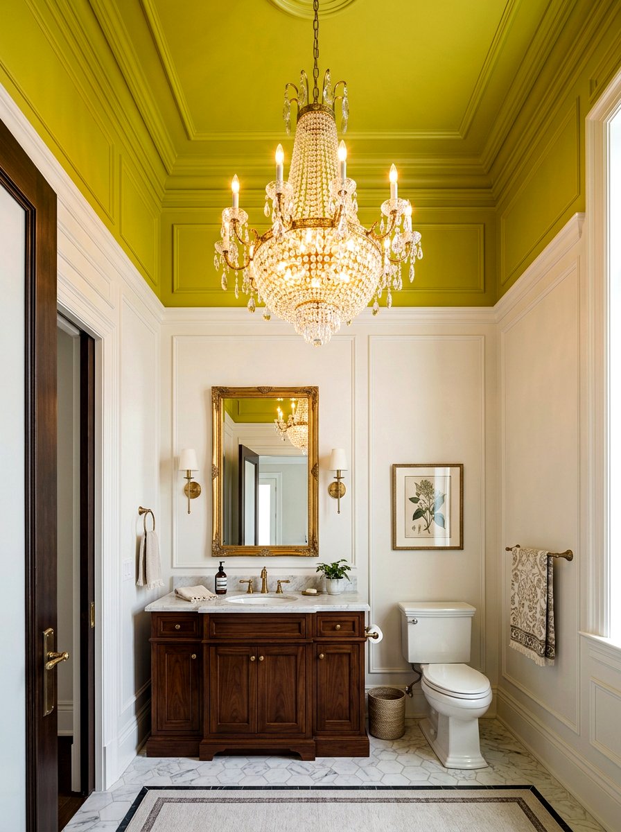 Chartreuse Ceiling Color - 30 chartreuse powder room ideas