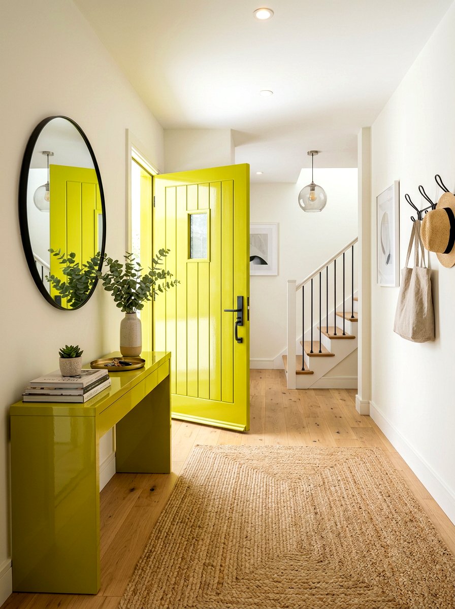 Chartreuse Entryway - 30 chartreuse room ideas