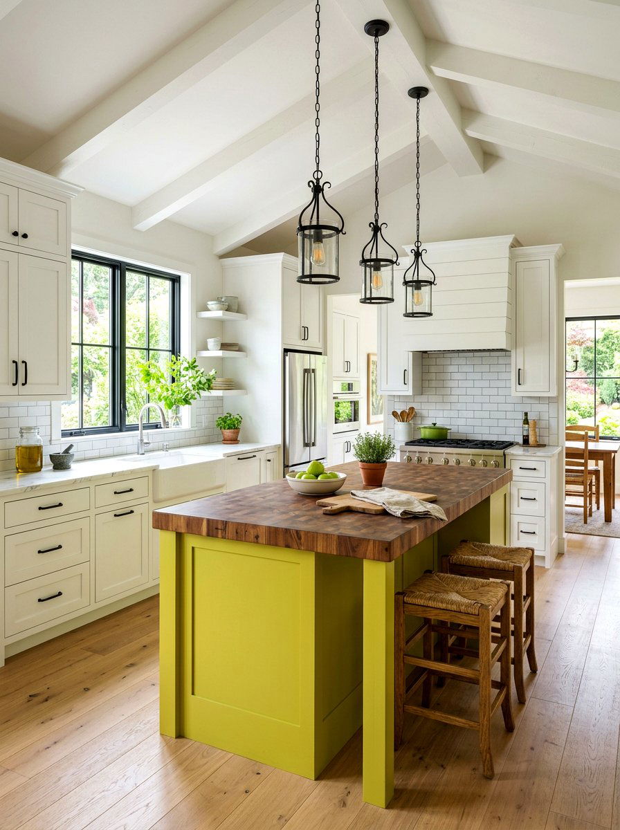Chartreuse Farmhouse Kitchen - 30 chartreuse room ideas