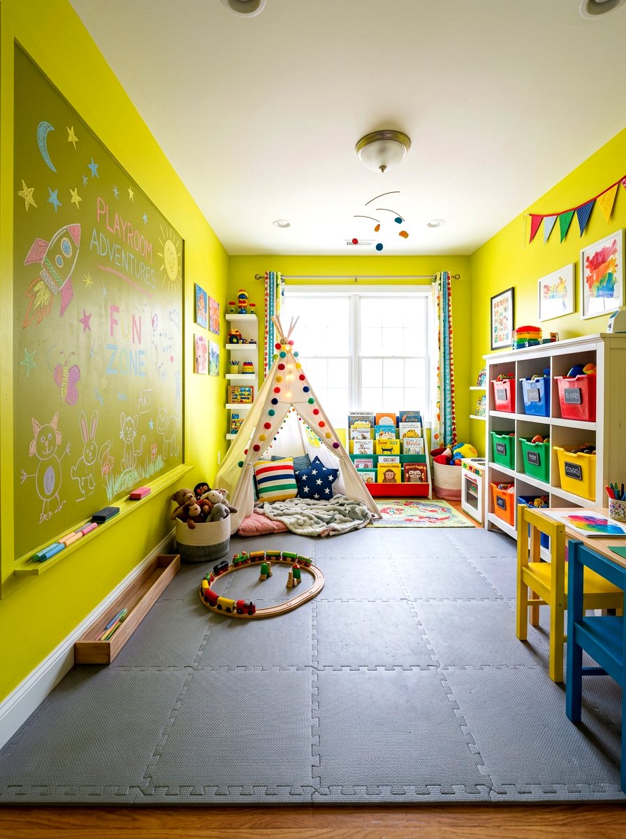 Chartreuse Kids Playroom - 30 chartreuse room ideas