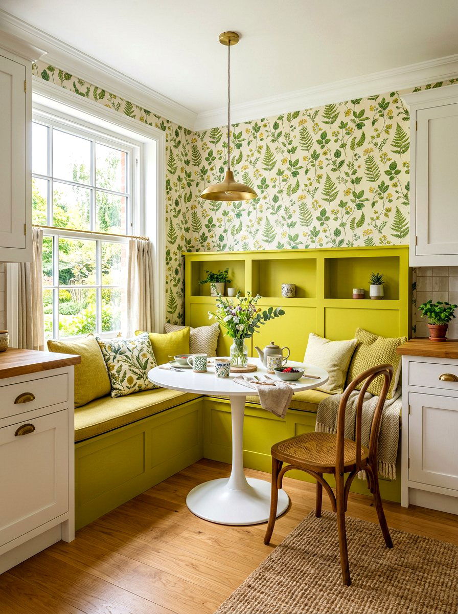 Chartreuse Kitchen Nook - 30 chartreuse room ideas