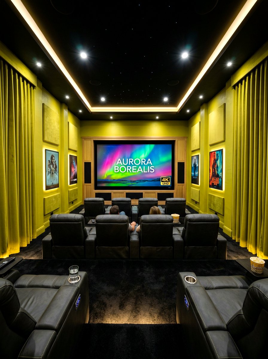 Chartreuse Media Room - 30 chartreuse room ideas