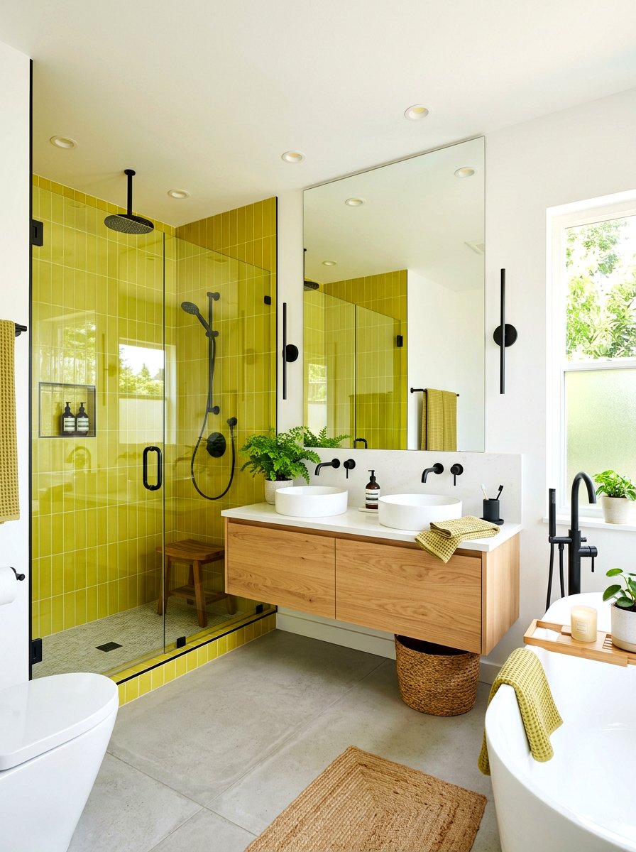 Chartreuse Modern Bathroom - 30 chartreuse room ideas