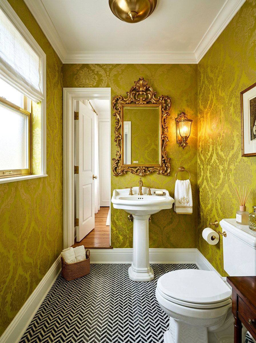 Chartreuse Powder Room - 30 chartreuse room ideas