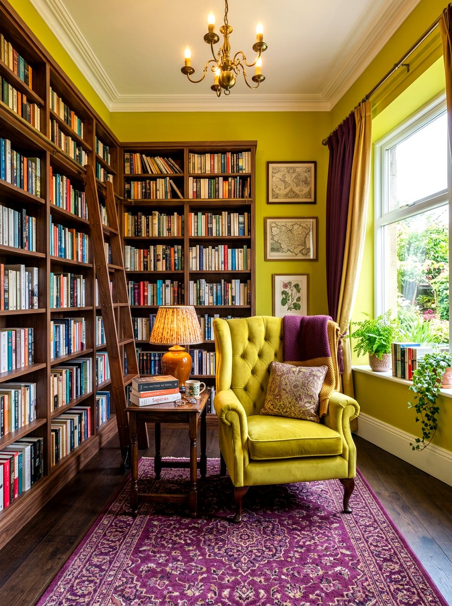 Chartreuse Reading Room - 30 chartreuse room ideas