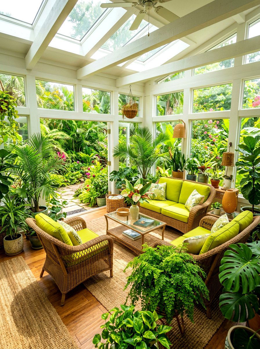 Chartreuse Sunroom - 30 chartreuse room ideas