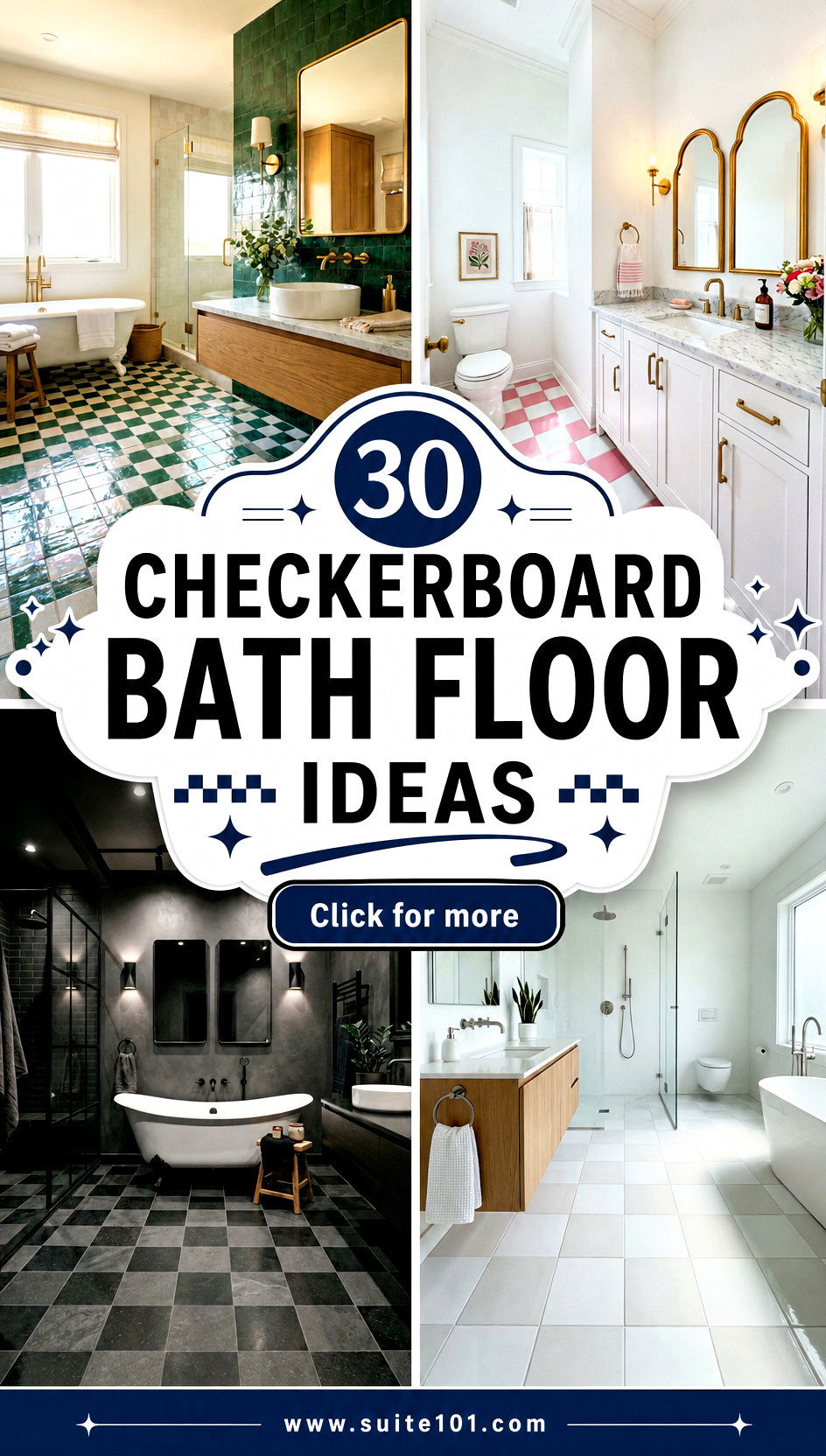 Checkerboard Bath Floor Ideas 30 Ways to Elevate Your Bathroom - Checkerboard Bath Floor Ideas: 30 Ways to Elevate Your Bathroom
