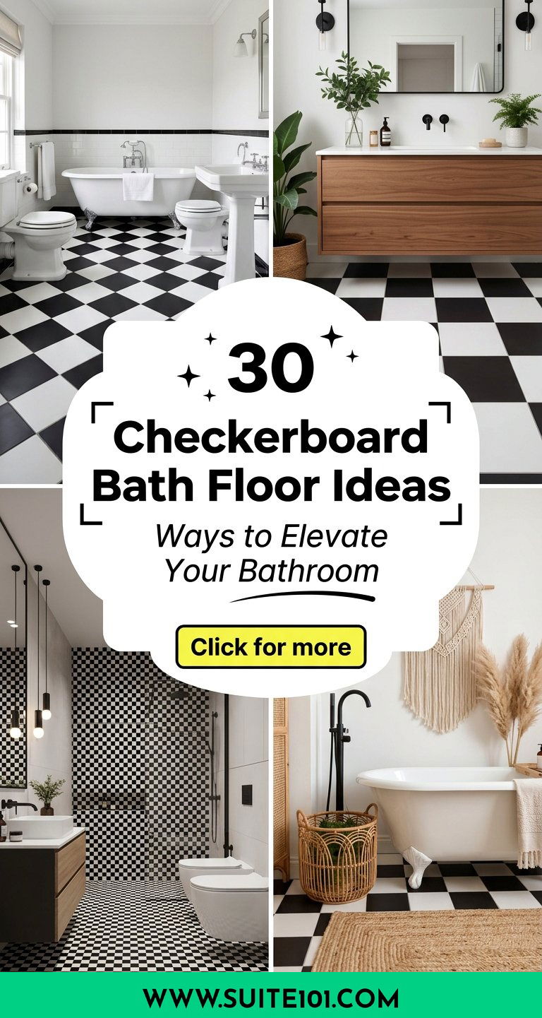 Checkerboard Bath Floor Ideas 30 Ways to Elevate Your Bathroom - Checkerboard Bath Floor Ideas: 30 Ways to Elevate Your Bathroom