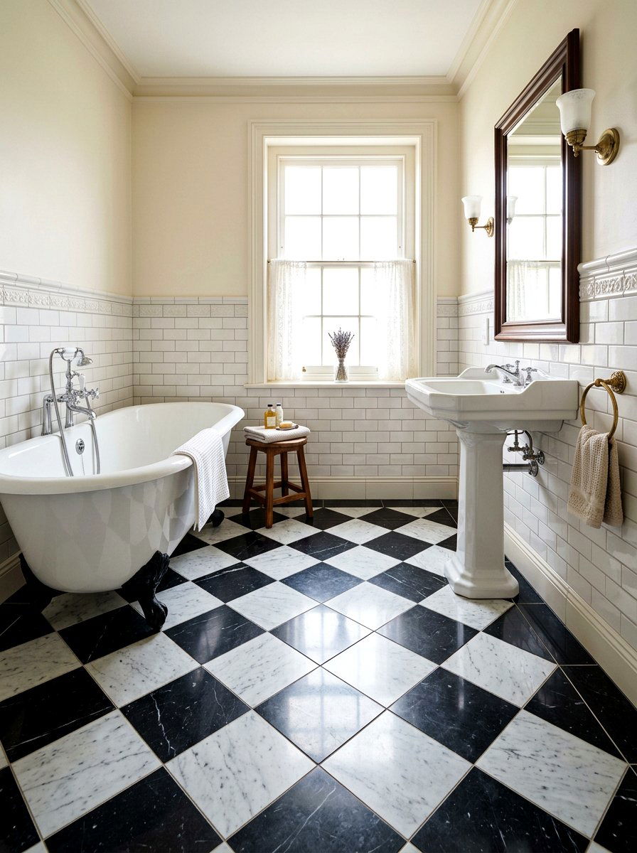 Checkerboard Bathroom Floor - 30 Pinterest bathroom ideas