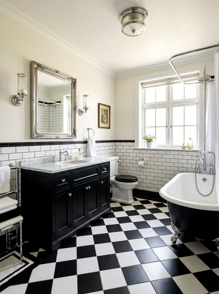 Checkerboard Bathroom Floor Tile - 30 bathroom accent tile ideas