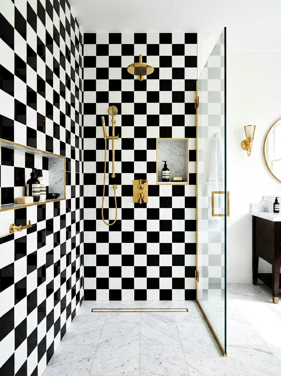 Checkerboard Bathroom Tile Pattern - 30 shower tile pattern ideas