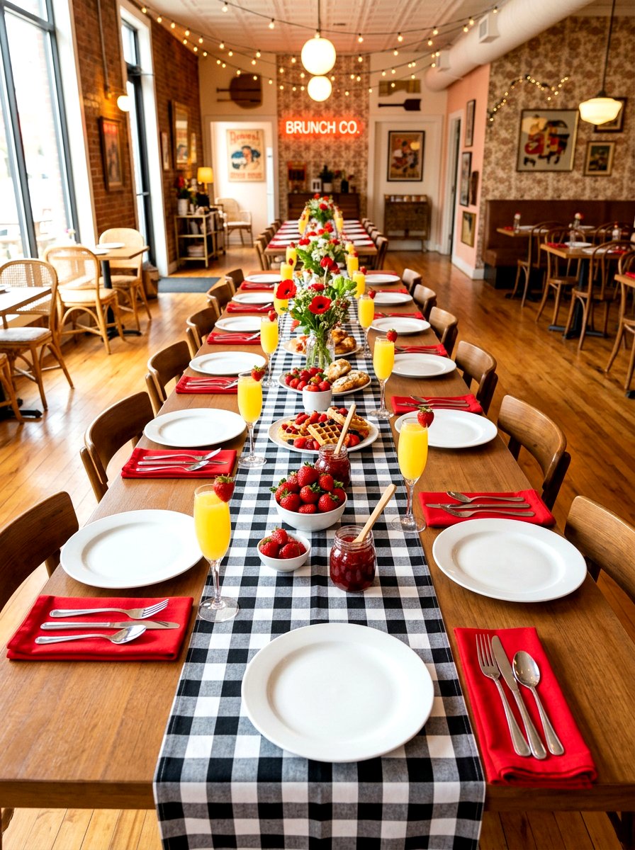 Checkerboard Brunch Decor - 30 brunch tablescape ideas