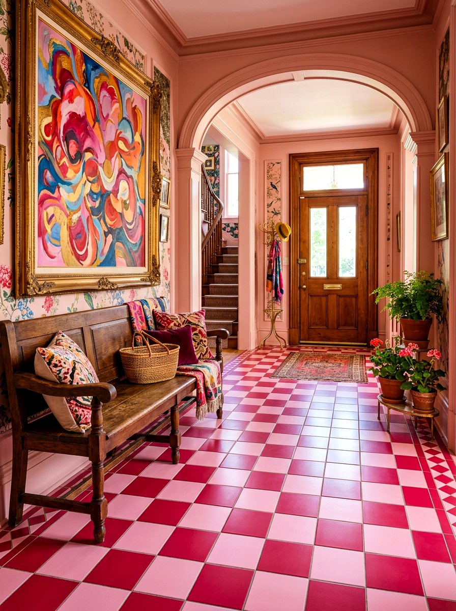 Checkerboard Floor Patterns - 30 maximalist decor ideas
