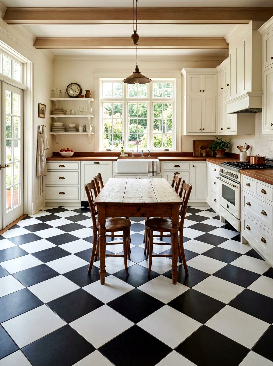 Checkerboard Kitchen Floor - 30 collected kitchen decor ideas