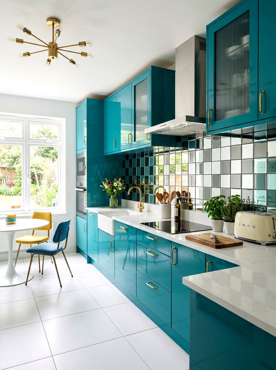 Checkerboard Mirror Backsplash - 30 mirror backsplash ideas