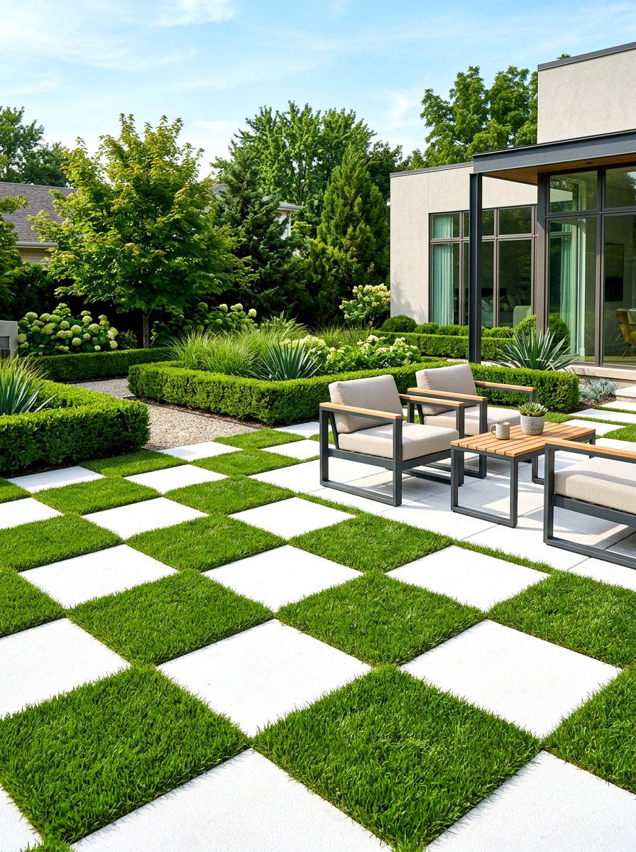 Checkerboard Paver Layout - 30 stepping stone ideas
