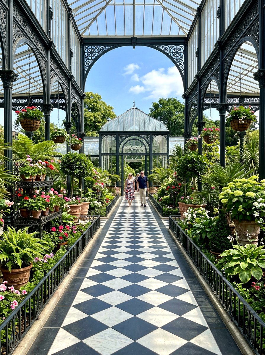 Checkerboard Paver - 30 greenhouse path ideas