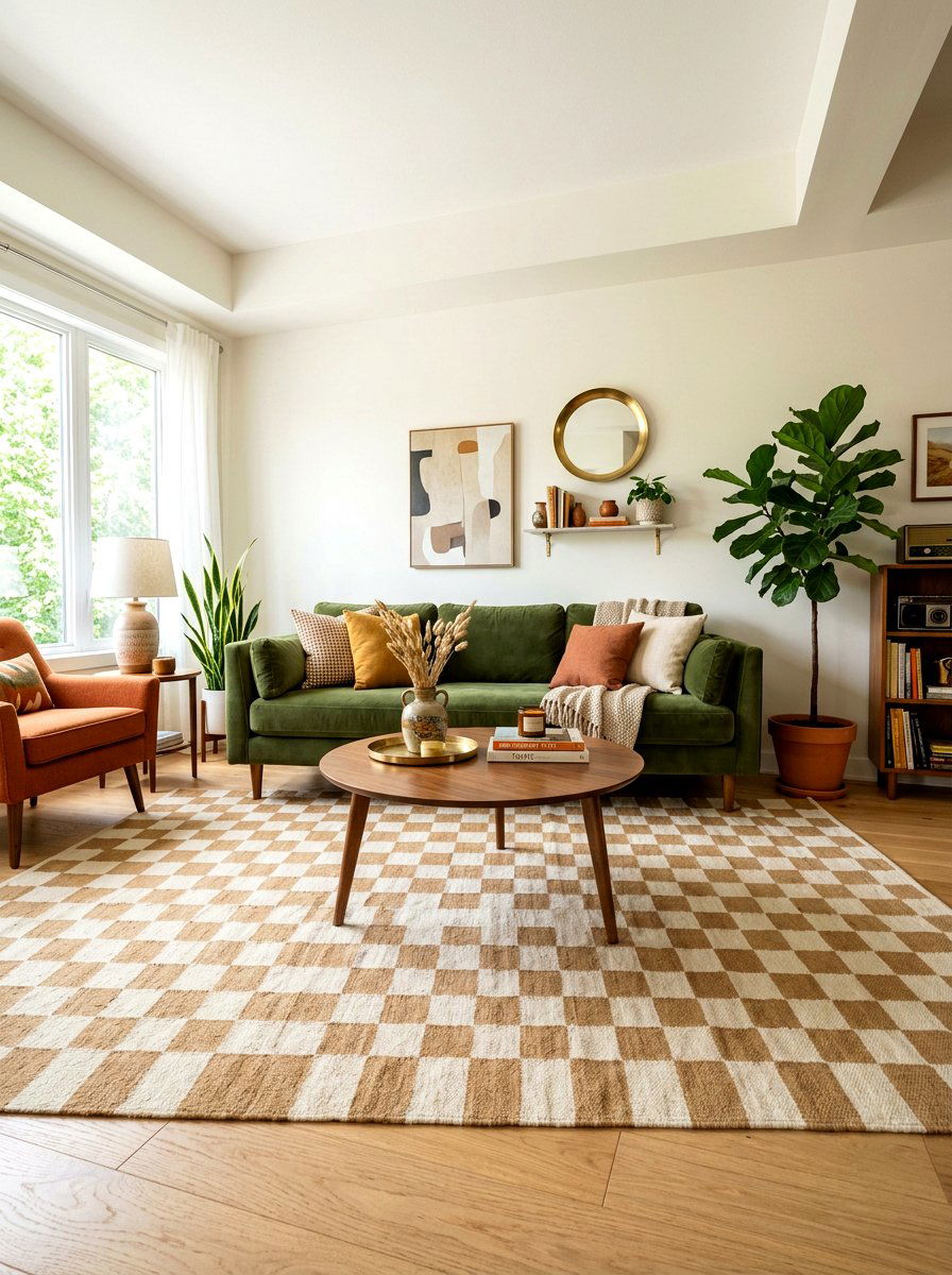 Checkerboard Rug Living Room - 30 living room rug ideas