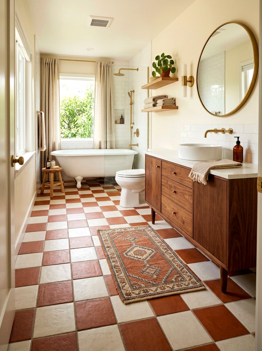 Checkerboard Tile Bathroom Floor - 30 eclectic bathroom ideas
