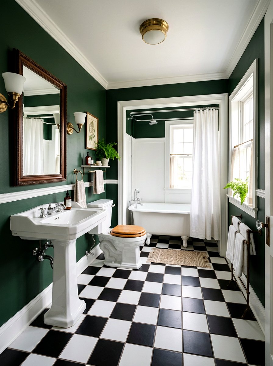 Checkerboard Tile Floor - 30 traditional bathroom ideas