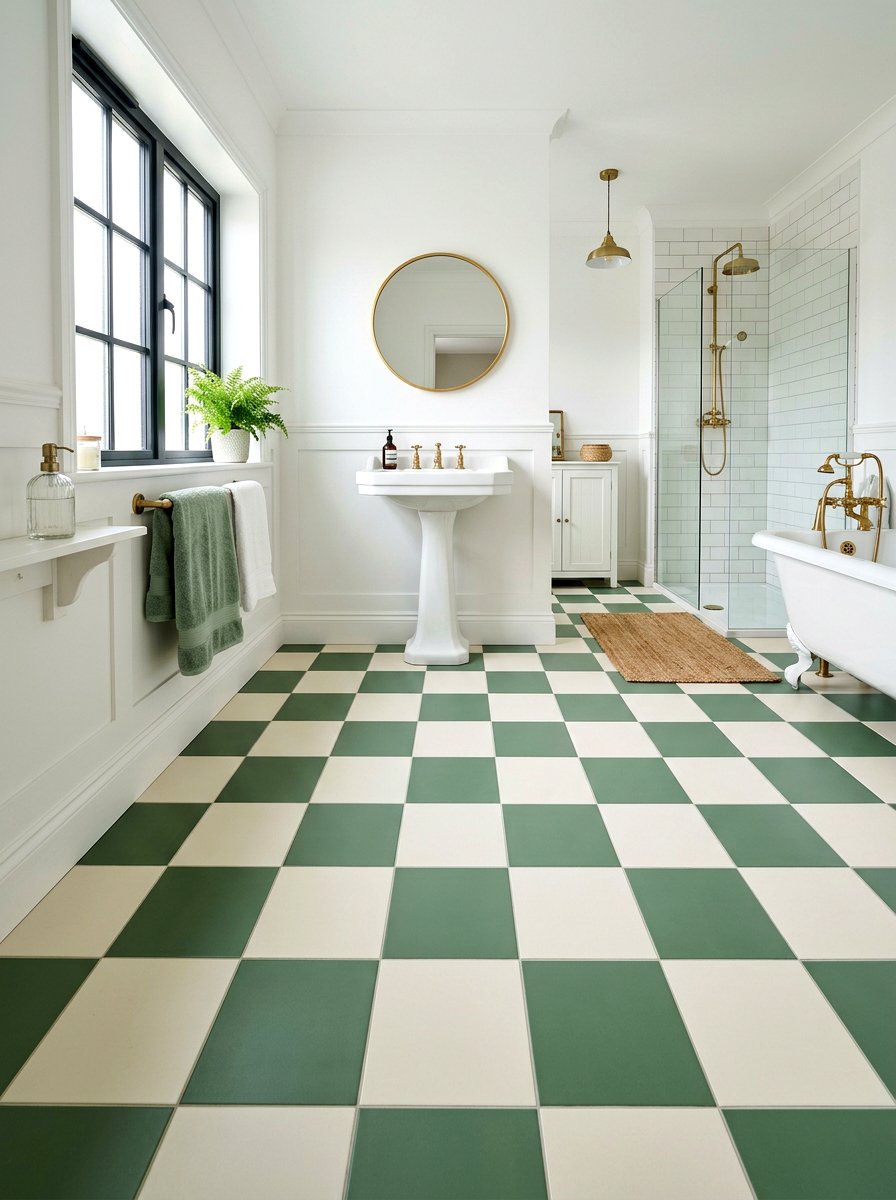 Checkerboard bathroom - 30 color blocked bathroom ideas