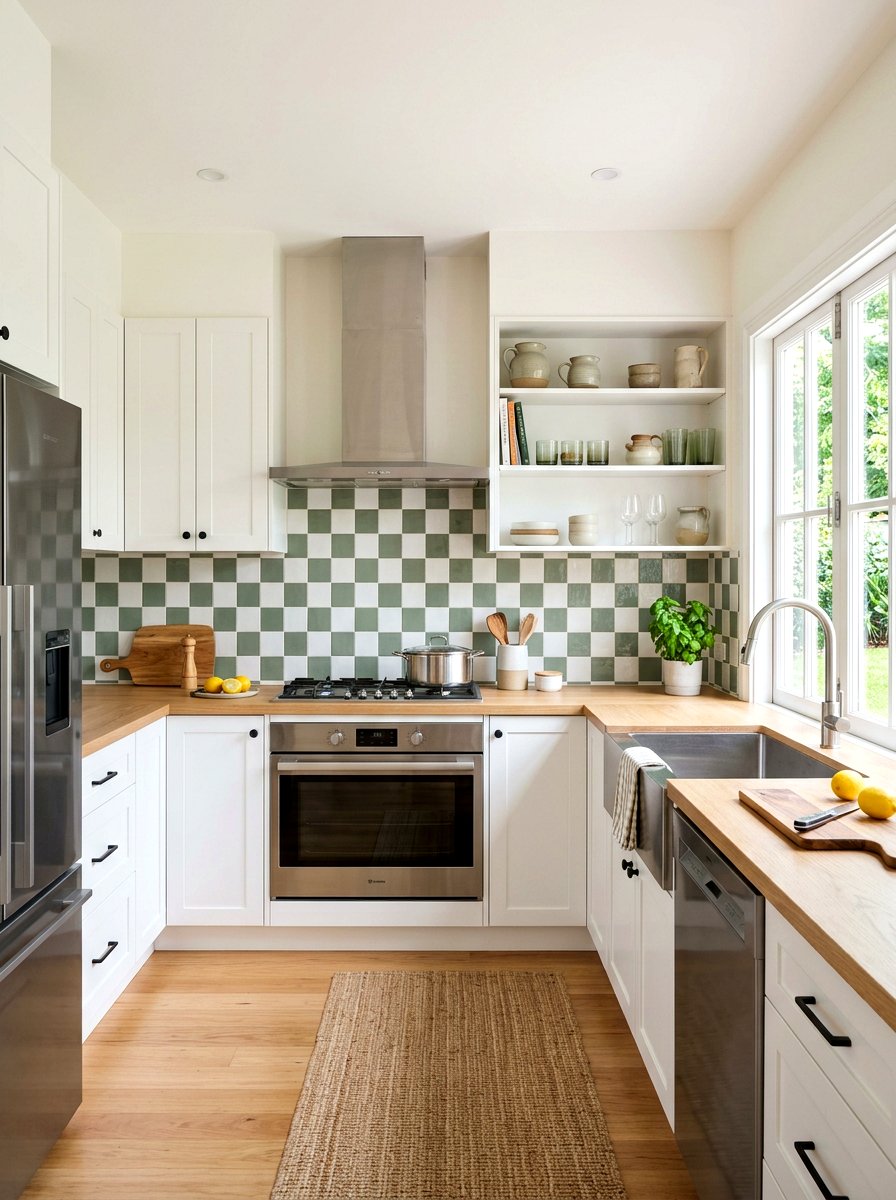 Checkerboard kitchen backsplash tile - 30 checkerboard decor ideas