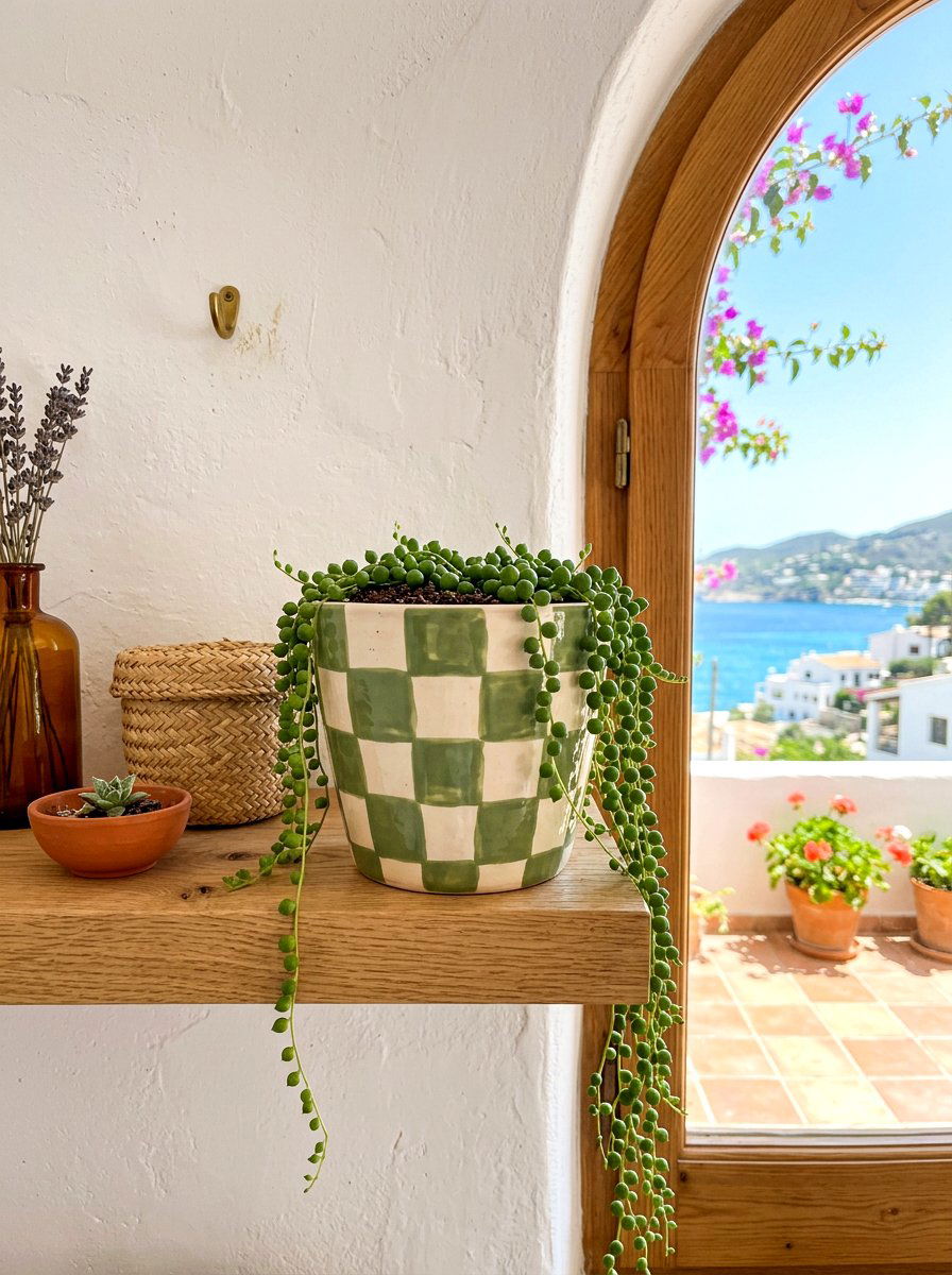 Checkerboard plant pot - 30 painted flower pot ideas