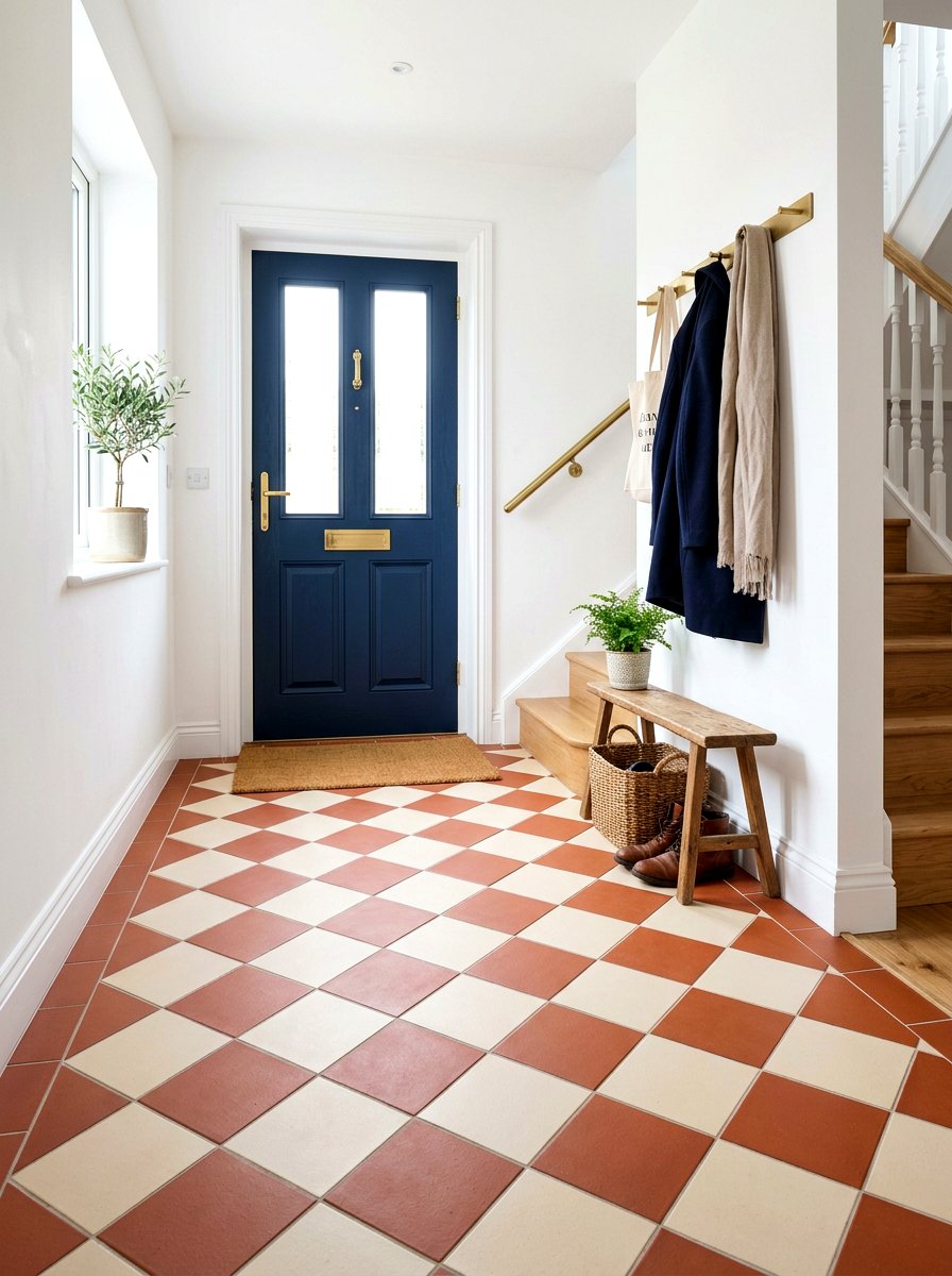 Checkered Entryway Floor - 30 dopamine entryway ideas