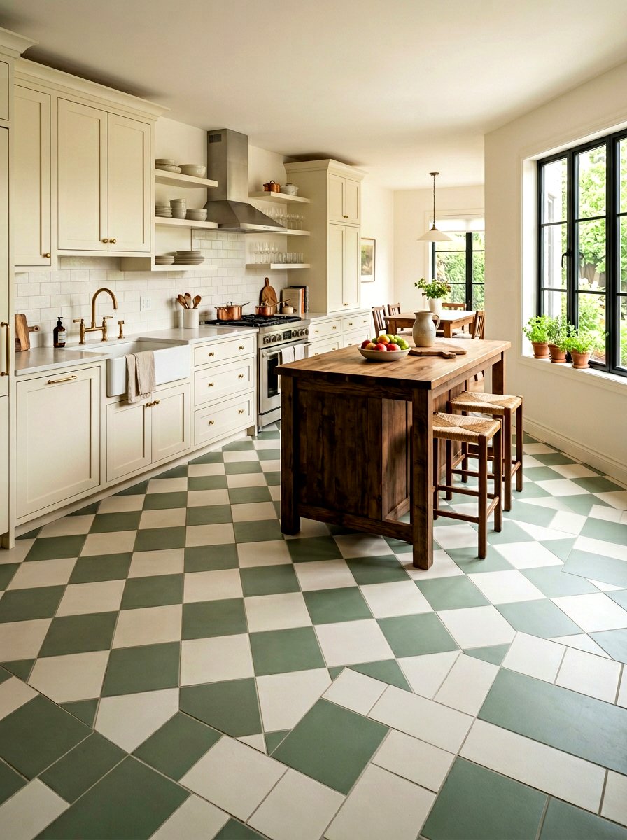 Checkered Kitchen Floor - 30 maximalist kitchen ideas