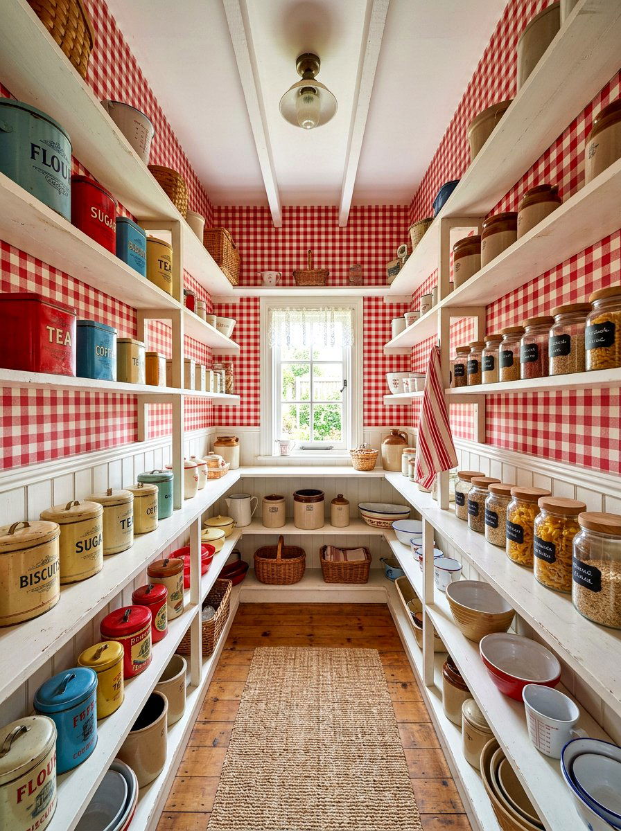 Checkered Pantry Wallpaper - 30 pantry wallpaper ideas