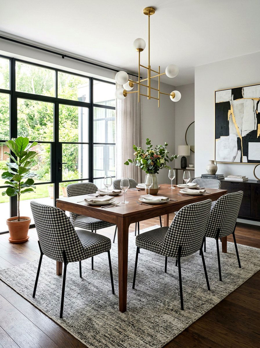 Checkered dining chair upholstery - 30 gingham decor ideas