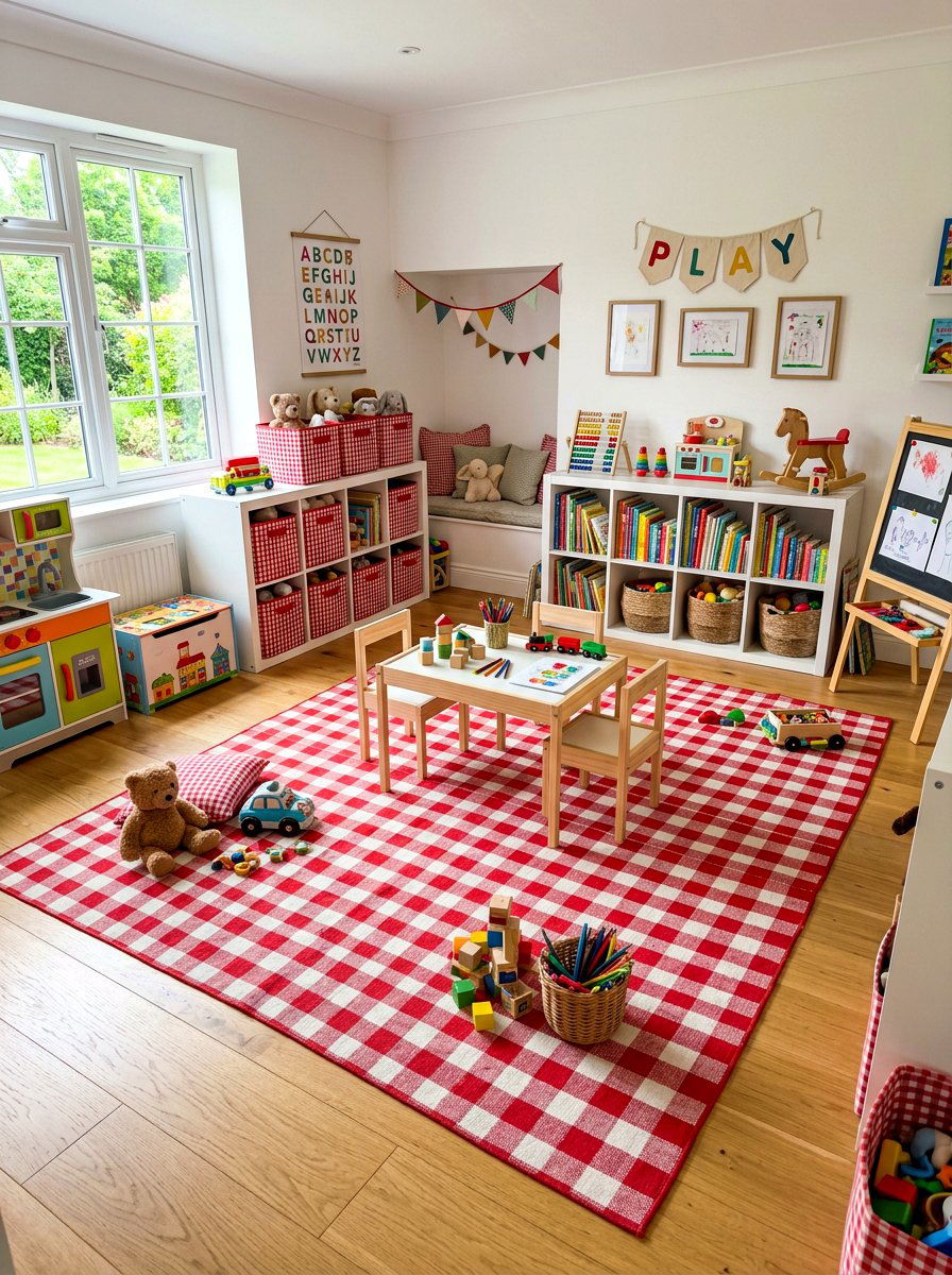 Checkered playroom decor - 30 gingham decor ideas