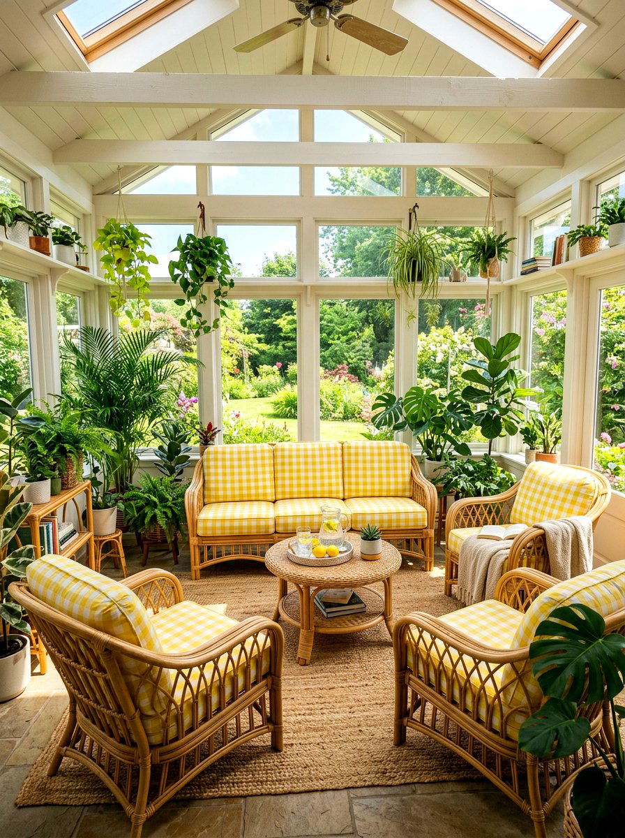 Checkered sunroom furniture - 30 gingham decor ideas