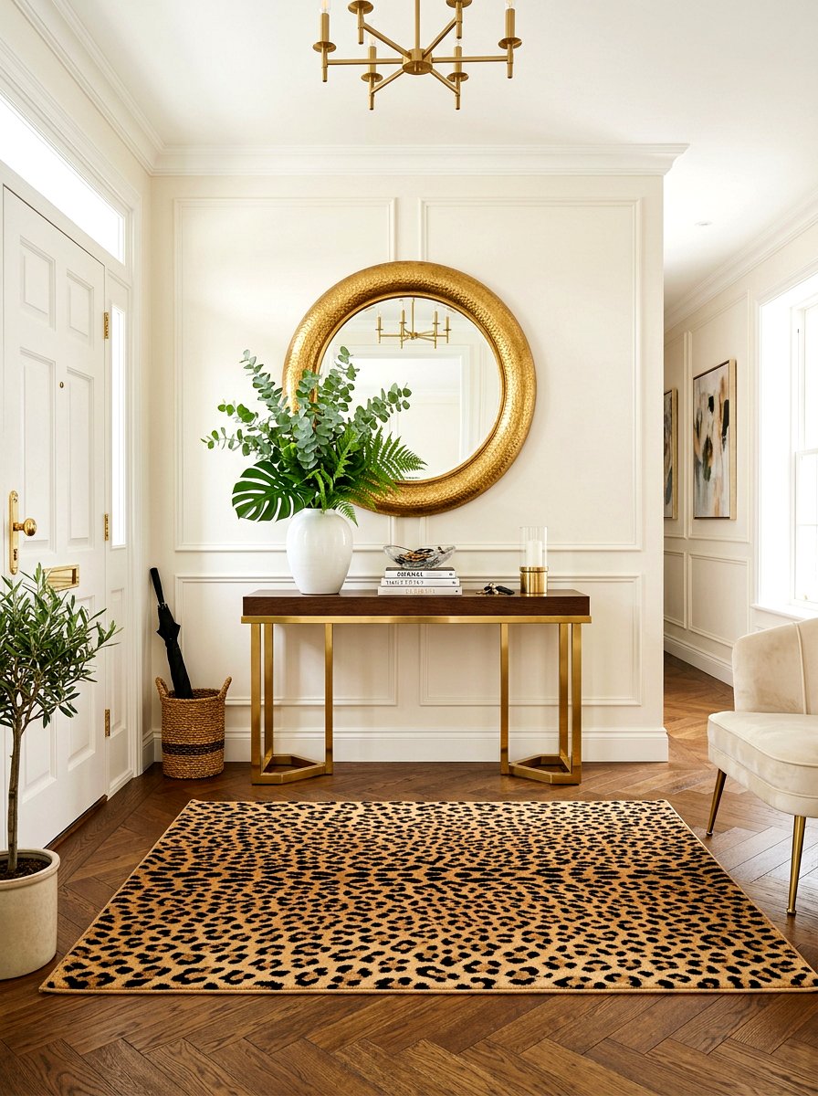 Cheetah Print Entryway Rug - 30 statement rug ideas