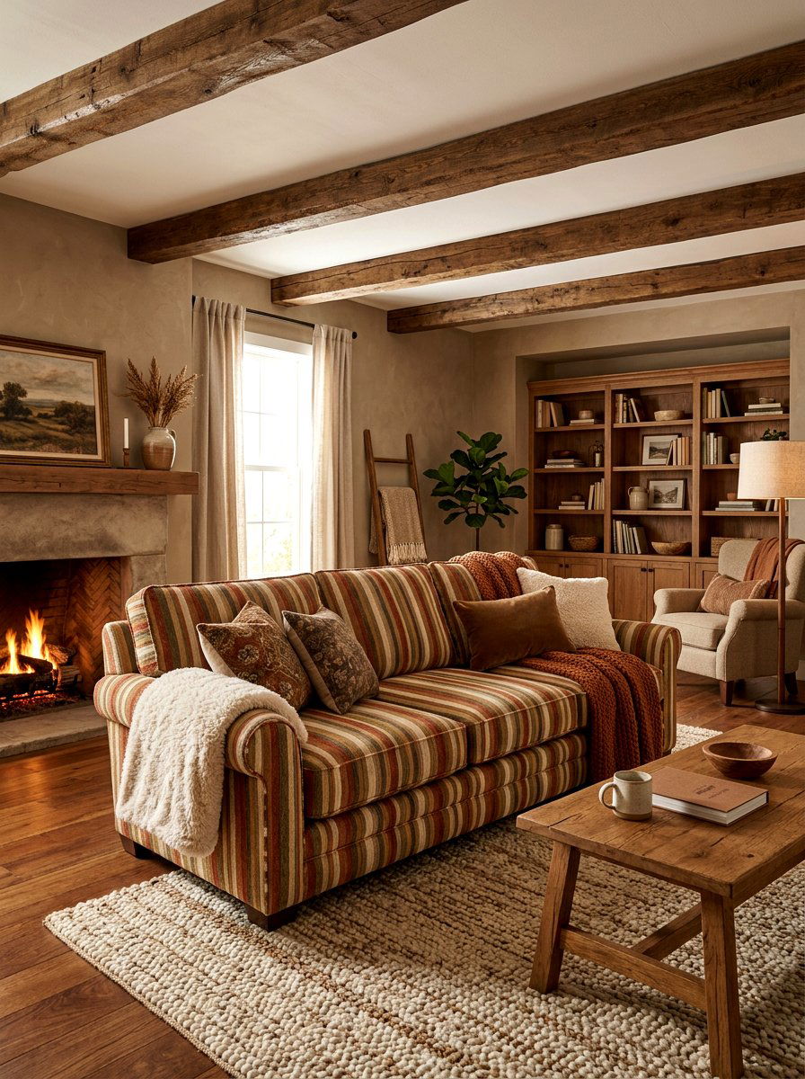 Chenille Stripe Sofa - 30 statement stripe sofa ideas