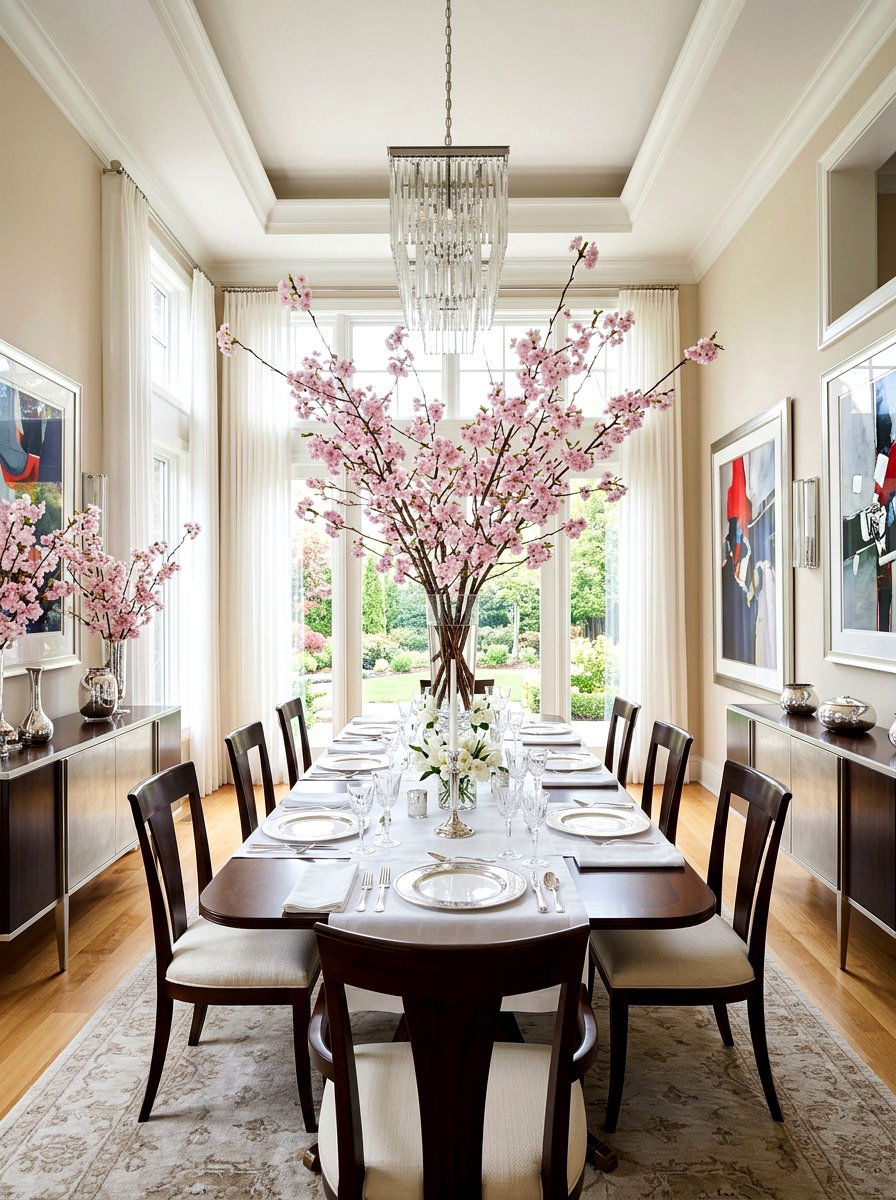 Cherry Blossom Branch - 30 spring dining table ideas