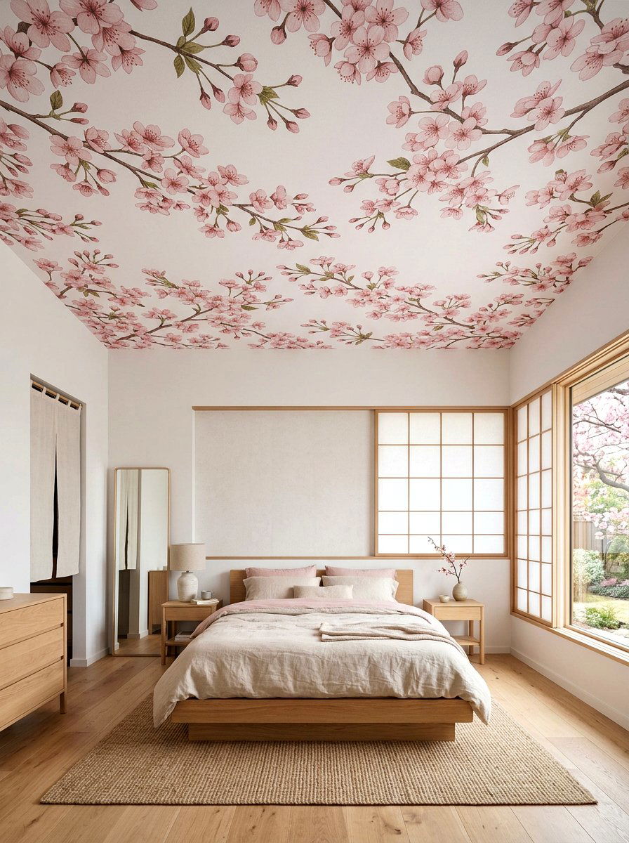 Cherry Blossom Ceiling - 30 vintage floral ceiling ideas