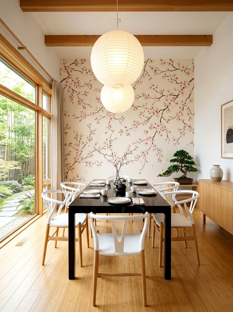 Cherry Blossom Wallpaper - 30 floral dining wallpaper ideas
