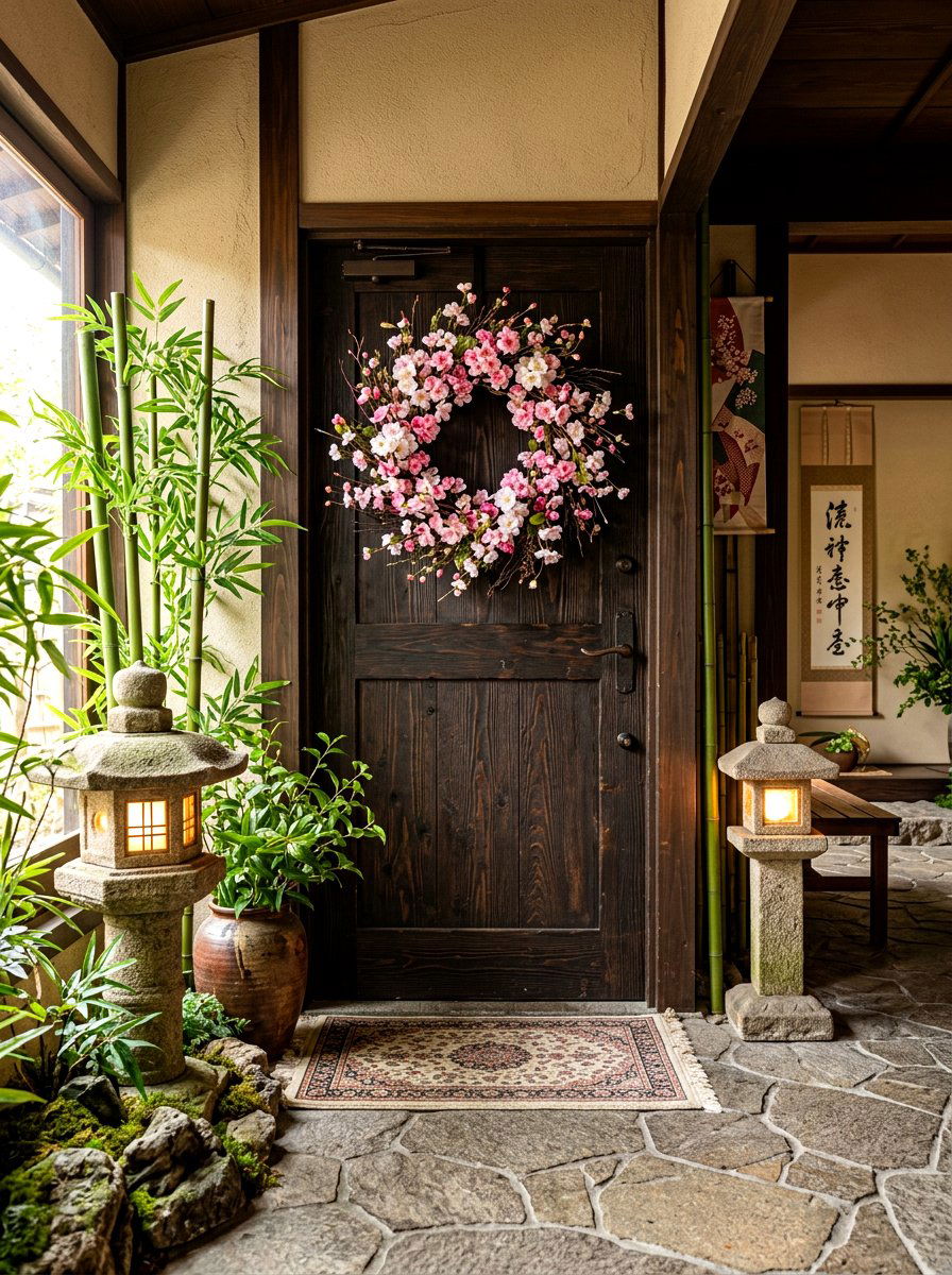 Cherry Blossom Wreath - 30 spring wreath ideas