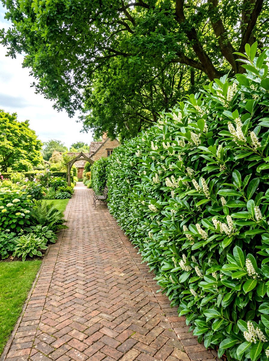 Cherry Laurel Hedge - 30 hedge privacy ideas