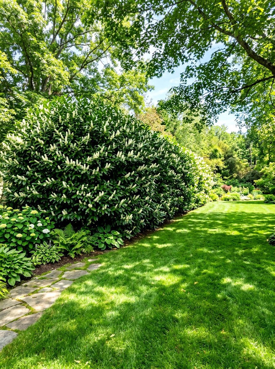 Cherry Laurel Privacy Screen - 30 hedge row ideas