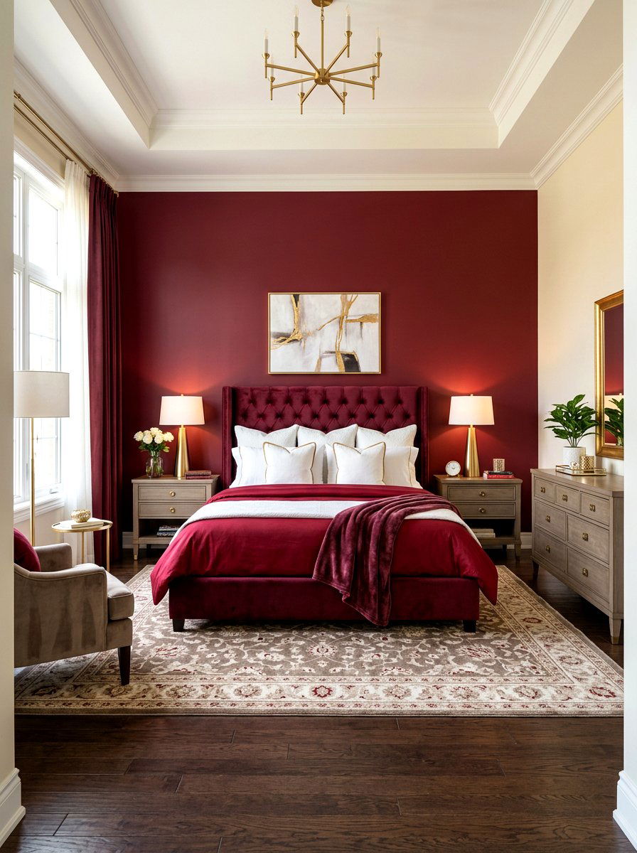 Cherry Red Bedroom - 30 viral bedroom decor ideas