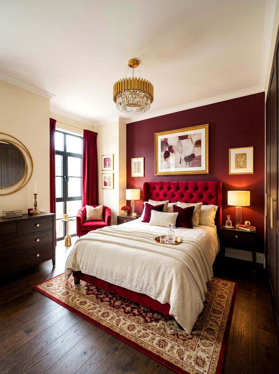 Cherry Red Bedroom - 30 sophisticated bedroom decor ideas