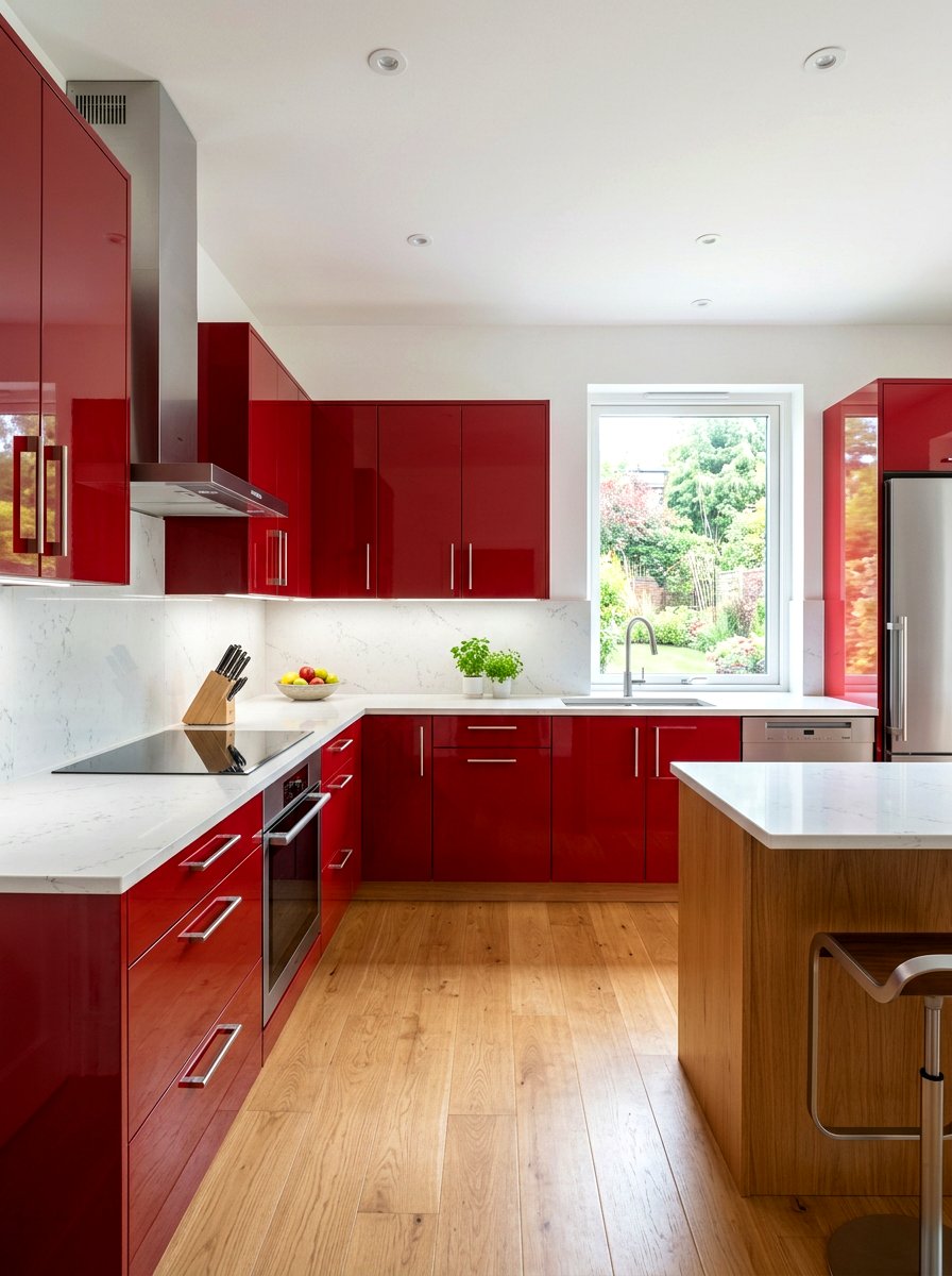 Cherry Red Cabinets - 30 cherry red kitchen ideas