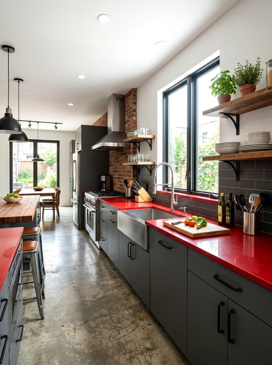 Cherry Red Countertops - 30 cherry red kitchen ideas