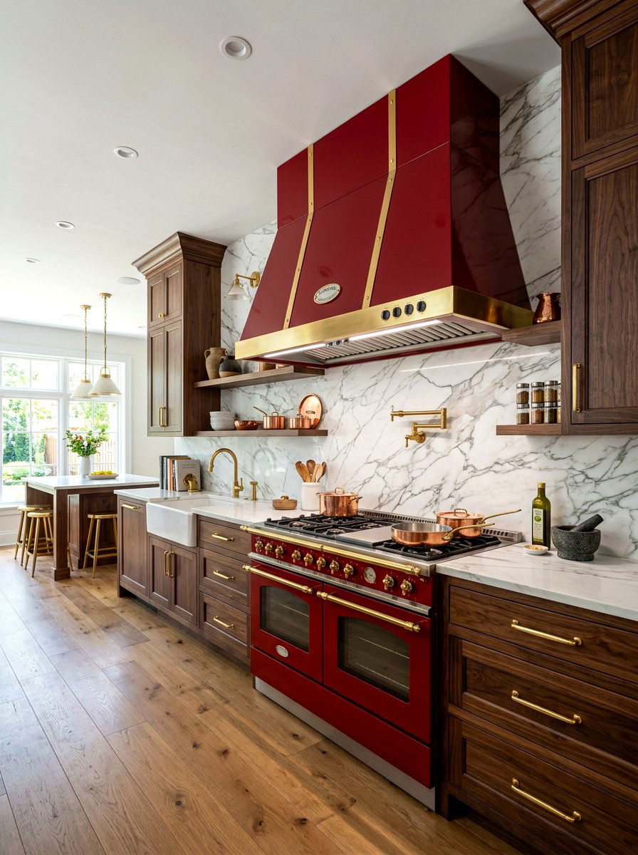 Cherry Red Range Hood - 30 cherry red kitchen ideas